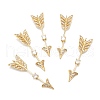 Brass Micro Pave Clear Cubic Zirconia Pendants ZIRC-P086-24G-1