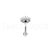 Eye 304 Stainless Steel Cubic Zirconia Eyebrow Barbell Rings WGF5FAC-08-1
