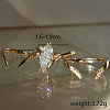 Brass Micro Pave Cubic Zirconia Stackable Open Finger Ring Sets OR8163-4