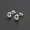 Brass Micro Pave Clear Cubic Zirconia Stud Earrings FS-WGC2F12-07-1