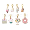 8Pcs Dessert Alloy Enamel Pendant Decorations HJEW-JM03193-2