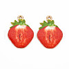 Light Gold Alloy Enamel Pendants ENAM-S126-130-2