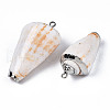 Electroplate Natural Spiral Shell Pendants SSHEL-S266-031-3