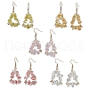 Natural Mixed Stone Beads Dangle Earrings EJEW-JE06388-2