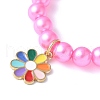 ABS Plastic Imitation Pearl Beads Stretch Bracelets BJEW-JB11585-03-4