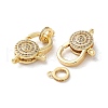 Brass Pave Clear Cubic Zirconia Lobster Claw Clasps KK-M287-07G-A-2
