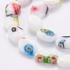 Handmade Millefiori Lampwork Beads Strands LAMP-T005-24-3