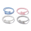 Glass Pearl Round Beads Bangles for Women BJEW-JB11724-2