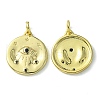 Rack Plating Brass Micro Pave Cubic Zirconia Pendants KK-K332-04G-2