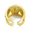 Brass with Cubic Zirconia Open Cuff Ring RJEW-B051-50G-3