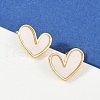 Natural Shell Heart Stud Earrings EJEW-K251-09G-4