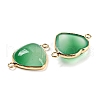 Natural Dyed & Heated Green Onyx Agate Connector Charms G-Q006-06B-G-2