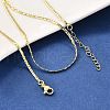 2MM Brass Flat Snake Chain Necklaces NJEW-M108-22G-2