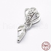 Anti-Tarnish Rhodium Plated 925 Sterling Silver Micro Pave Cubic Zirconia Pendant Bails STER-E053-27P-3