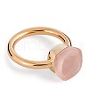 Square 304 Stainless Steel with Glass Finger Rings FS-WG8AAFA-38-2