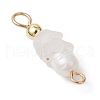 12Pcs 12 Colors Frosted Flower Natural Cultured Freshwater Pearl & Acrylic Connector Charms PALLOY-JF03590-6
