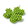Glass Seed Beaded Clover Pendants PALLOY-MZ00530-3