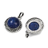 Dyed Natural Lapis Lazuli Half Round Pendants PALLOY-R159-01AS-09-2