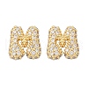 Brass Micro Pave Cubic Zirconia Stud Earrings EJEW-Z091-04G-M-2