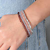 4Pcs Faceted Electroplated Glass Round Beaded Stretch Bracelet Set for Women WGB8DC2-04-2