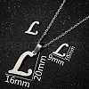 201 Stainless Steel Pendant Necklaces & Stud Earrings Sets WG00841-17-1