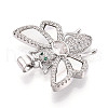 Brass Micro Pave Clear Cubic Zirconia Pendants KK-N268-61P-2