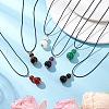 Natural Mixed Stone Gourd Pendant Necklaces NJEW-JN05246-1