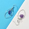 Natural Amethyst Dangle Earrings EJEW-JE02150-03-5