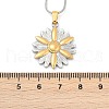 304 Stainless Steel Two Tone Pendant Necklaces for Women NJEW-S445-01A-GP-4