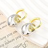Nuggets Brass Hoop Earrings for Women EJEW-U057-06B-04GP-3