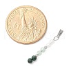 Faceted Round Natural Quartz Crystal & Green Aventurinee & Malachite Beaded Pendants PALLOY-JF03529-06-4