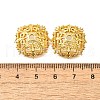 Flower Brass Clear Cubic Zirconia Bead Caps KK-V008-02G-3