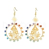 Chakra Theme Natural Mixed Gemstone Beaded Dangle Earrings EJEW-TA00385-1