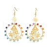 Chakra Theme Natural Mixed Gemstone Beaded Dangle Earrings EJEW-TA00385-1