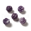 Natural Lepidolite/Purple Mica Carved Flower Beads G-O156-B-24-1