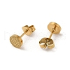 Ion Plating(IP) 304 Stainless Steel Textured Flat Round Stud Earrings EJEW-Q783-03G-2