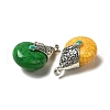 Tibetan Style Brass Synthetic Turquoise Dyed Pendants G-XCP0001-14-2