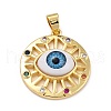 Brass Micro Pave Colorful Cubic Zirconia Pendants ZIRC-A021-03G-D-1
