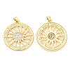 Rack Plating Brass Micro Pave Cubic Zirconia Pendants KK-A185-17G-2