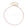 304 Stainless Steel Enamel Link Chain Anklets AJEW-AN00630-3
