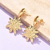 Flower 304 Stainless Steel Dangle Stud Earrings EJEW-C142-03G-2
