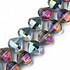Electroplate Transparent Glass Beads Strands EGLA-N002-36-2