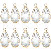 BENECREAT 10Pcs Brass Glass Pendants KK-BC0001-93-8