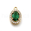 Brass Micro Pave Cubic Zirconia Pendants KK-D312-09G-05-1