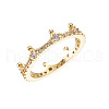 Crown Brass Micro Pave Clear Cubic Zirconia Finger Rings for Women FS-WG9962F-08-2
