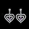 Filigree Heart Brass Cubic Zirconia Dangle Earrings EJEW-BB09819-A-2