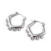 Tarnish Resistant 304 Stainless Steel Hoop Earrings Finding EJEW-I284-18P-1