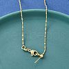 Brass Column Ball Chain Adjustable Slider Necklaces NJEW-E157-04G-2
