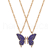 2Pcs Matching Butterfly Pendant Necklaces Set JN1033A-1-2