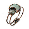 Natural Green Aventurine Hinged Bangles BJEW-G679-02R-01-2